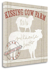"Farm Linen Cow" By Sue Schlabach, Giclee Print on Gallery Wrap Canvas