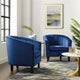 Prospect Channel Tufted Performance Velvet Armchair Set of 2-Navy