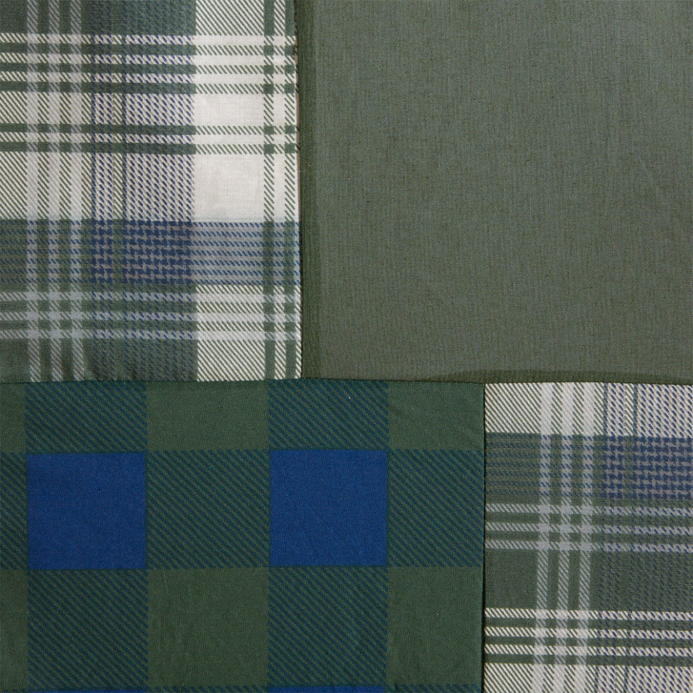 Woolrich Mill Creek Cabin Plaid Cotton Shower Curtain, Green