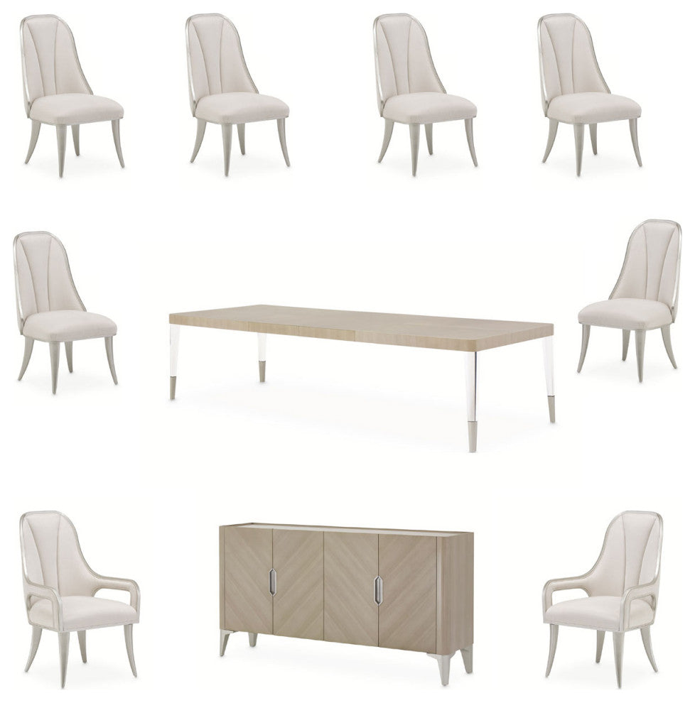 AICO Furniture Penthouse 10 Piece Dining Room Set