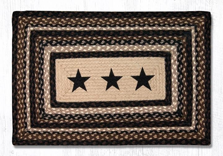 Earth Rugs PP-313 Black Stars Oblong Patch 20" x 30"