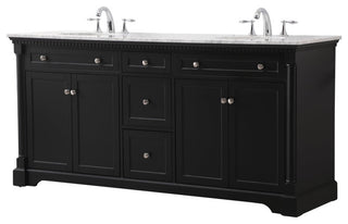 Home Living 21.5" Transitional Black-Light Bathroom Vanity, Black, 72