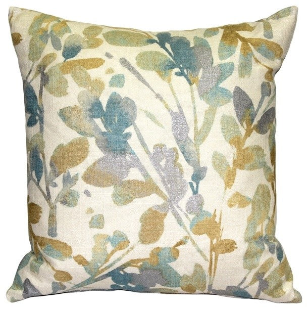Pillow Decor, Linen Leaf Marine Throw Pillow 20x20
