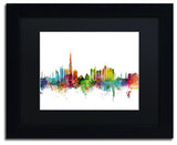 "Dubai Skyline" Matted Framed Canvas Art by Michael Tompsett