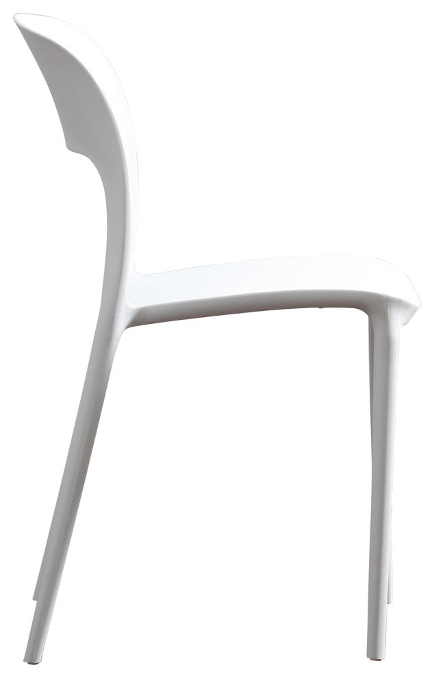 GDF Studio Dean Outdoor Plastic Chairs, Set of 2, White