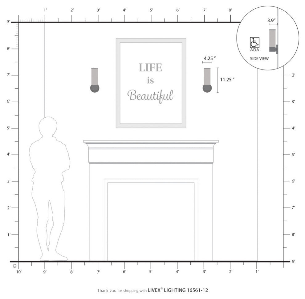 Lindale 1 Light Satin Brass ADA Single Sconce