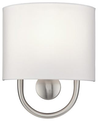 Stratton 1 Light Brushed Nickel ADA Sconce with Hand Crafted Off-White Shade