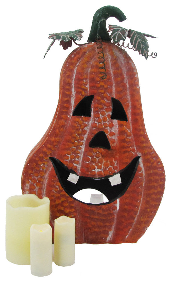 Metal Jack-O-Lantern Decorations, Set of 3