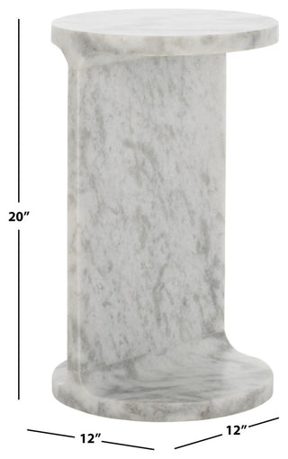 Safavieh Couture Melinda Marble "C" Accent Table, White