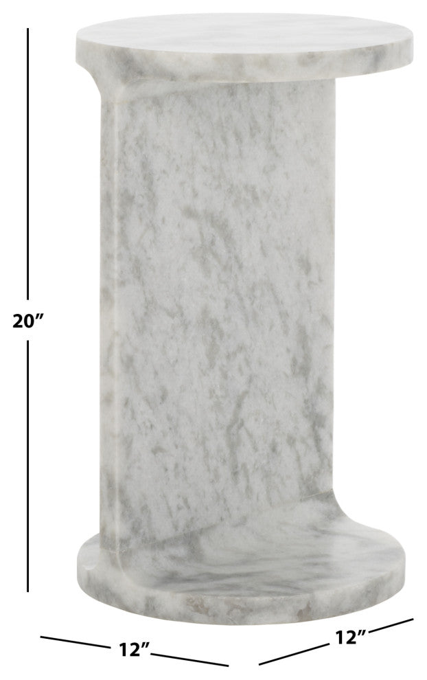 Safavieh Couture Melinda Marble "C" Accent Table, White