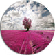 Purple Tree Dreamscape, Landscape Photo Disc Metal Artwork, 23"