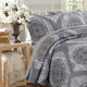 DaDa Bedding Classical Grey Floral Mosaic Medallion Quilt Coverlet Bedspread Set