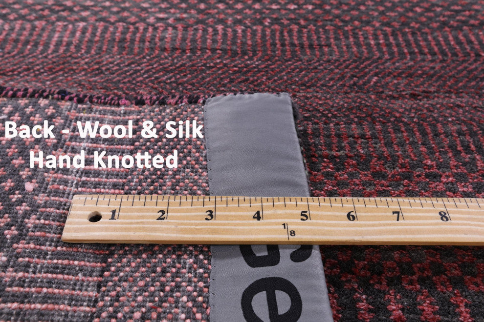 Handmade Wool and Silk Savannah Grass Rug 8' 0" X 9' 5" Q12011