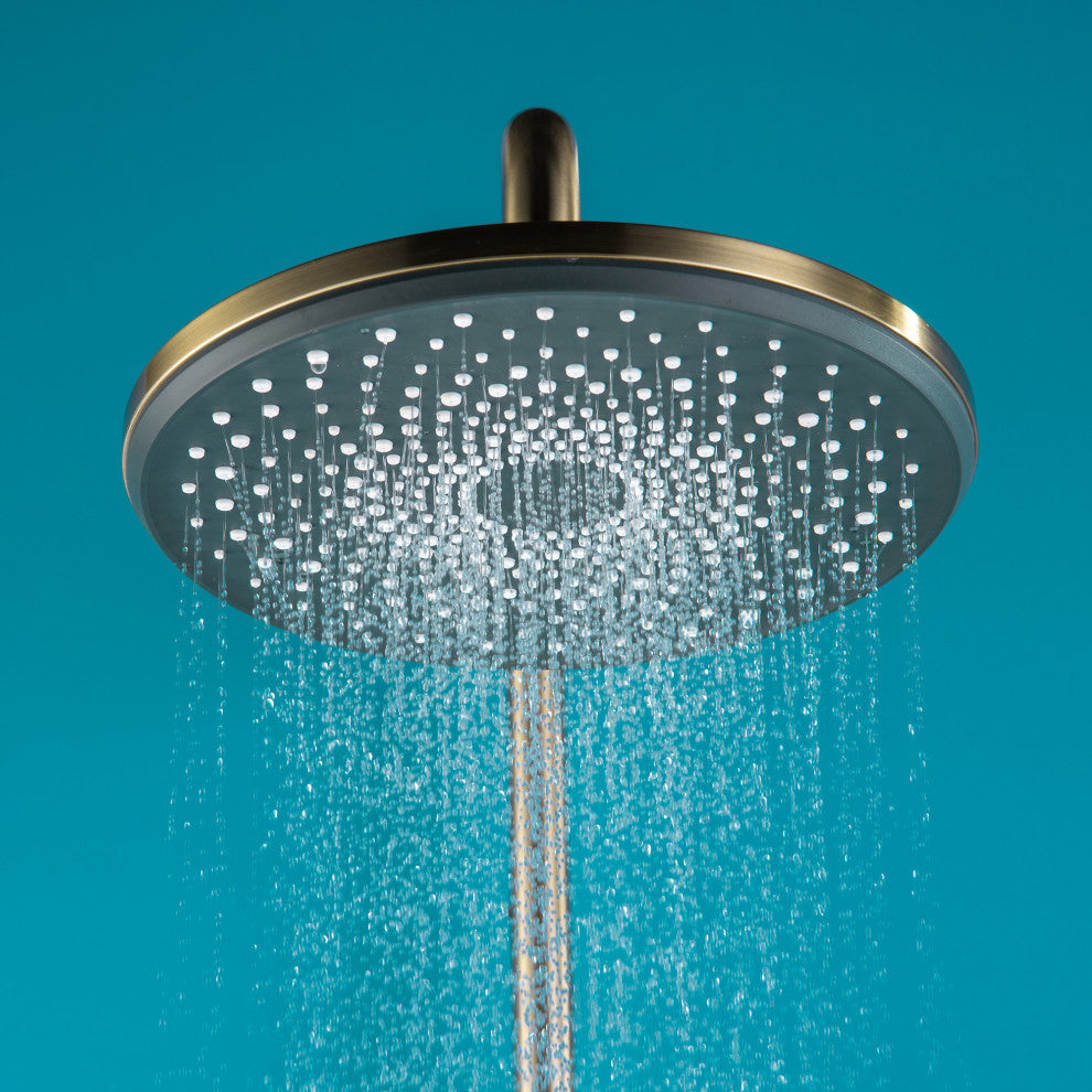 Trendy Design Multi-Function Complete Shower System With Rough-in Valve, Brushed