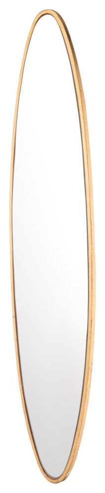 Frame Wall Mirror, Oval, Glass, Steel Metal, Gold, Bedroom Living
