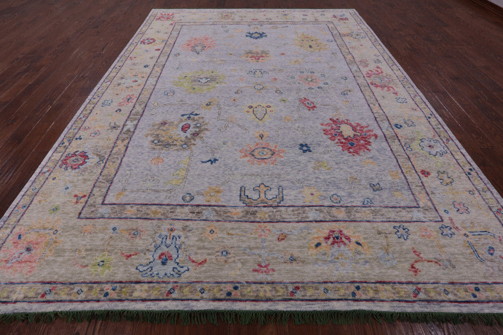 9' 3" X 12' 3" Turkish Oushak Hand Knotted Wool Rug - Q14806
