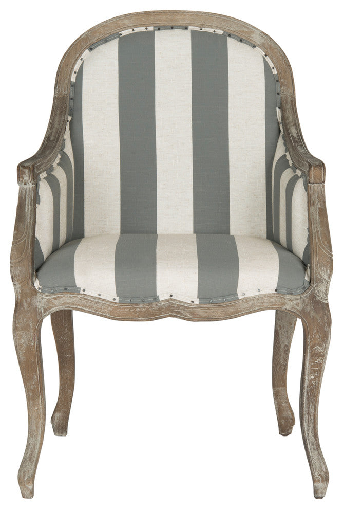 Safavieh Esther Arm Chair, Gray, Off-White Stripe