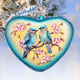 Blooming Love Heart Glass Ornament Christmas Decor