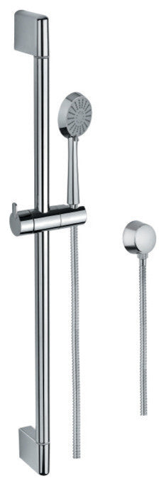 Chrome Hand Shower, Sliding Rail, and Water Connection