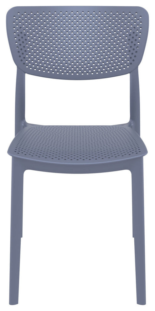 Lucy Outdoor Dining Chair, Set of 2, Dark Gray