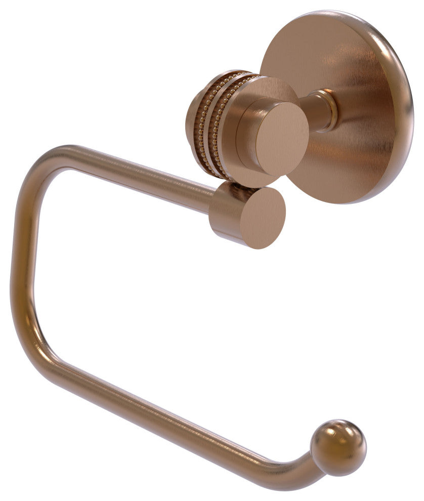 Satellite Orbit Two Euro Dotted Accent Toilet Tissue Holder, Brushed Bronze