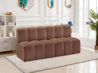 Arc Vegan Leather Upholstered 2-Pc. Modular Sofa, Cognac