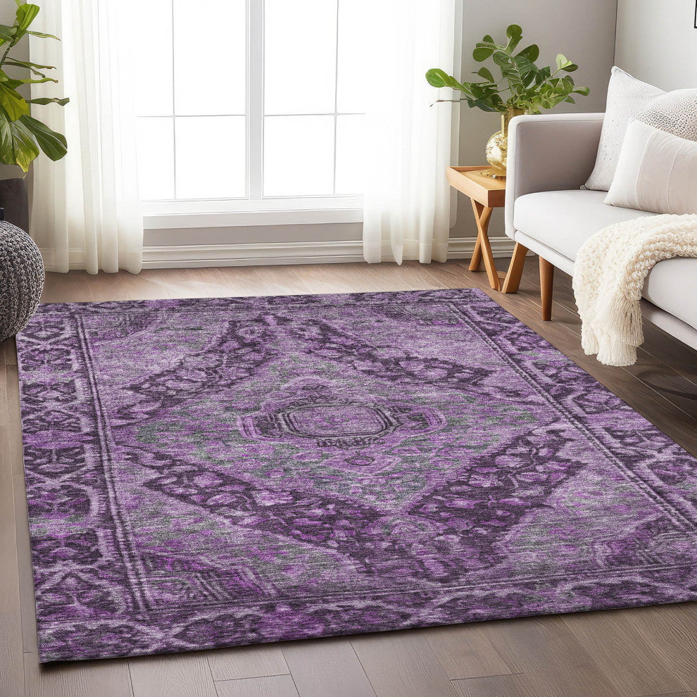 Machine Washable Indoor/Outdoor Chantille ACN1761 Eggplant 2'6" x 3'10" Rug