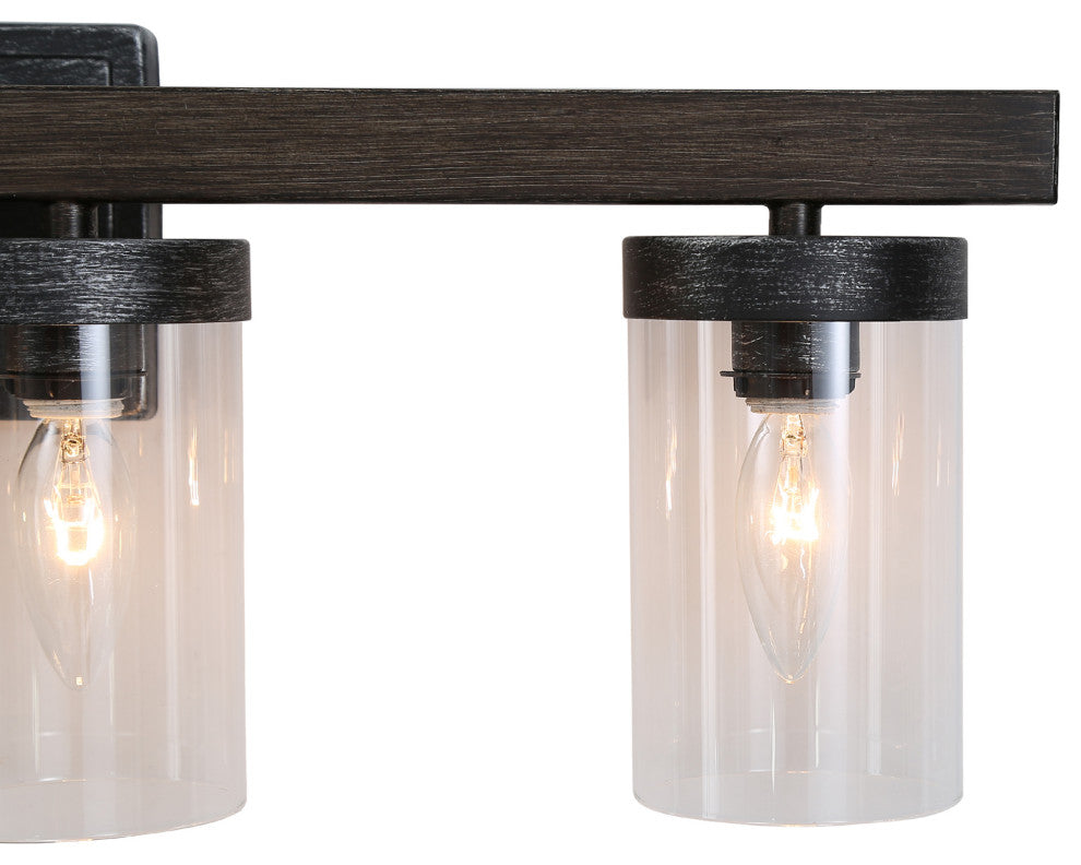 LNC 28" Farmhouse 4-Light Bathroom Vanity Light With Clear Glass