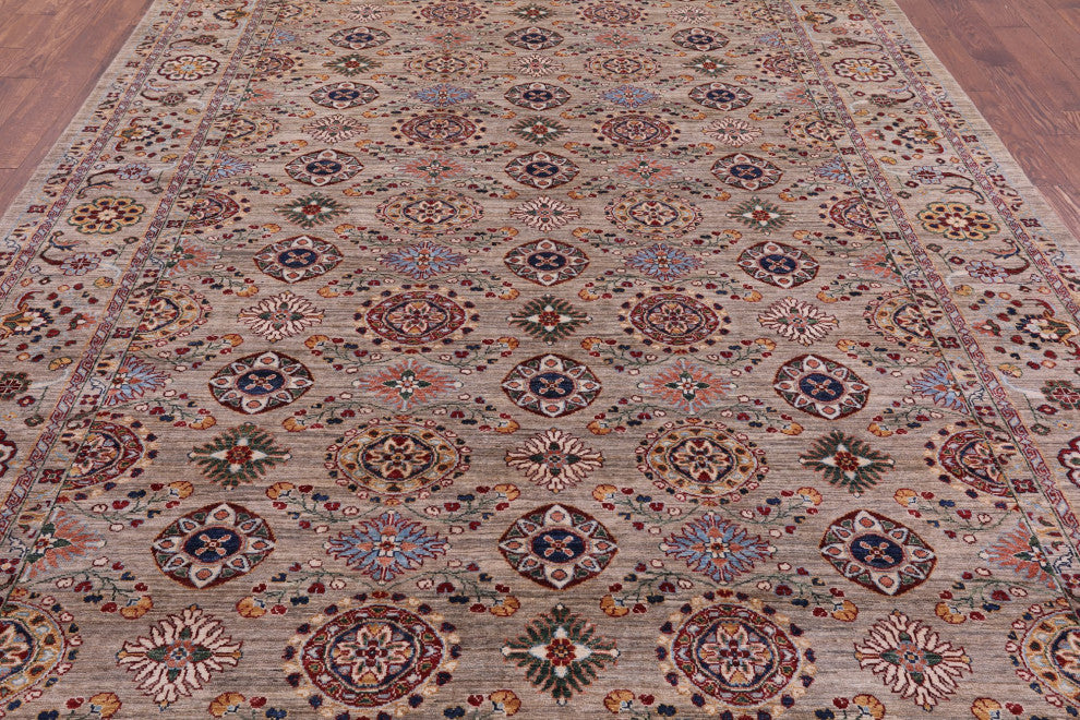 8' 3" X 11' 5" Persian Tabriz Hand-Knotted Wool Rug Q7715