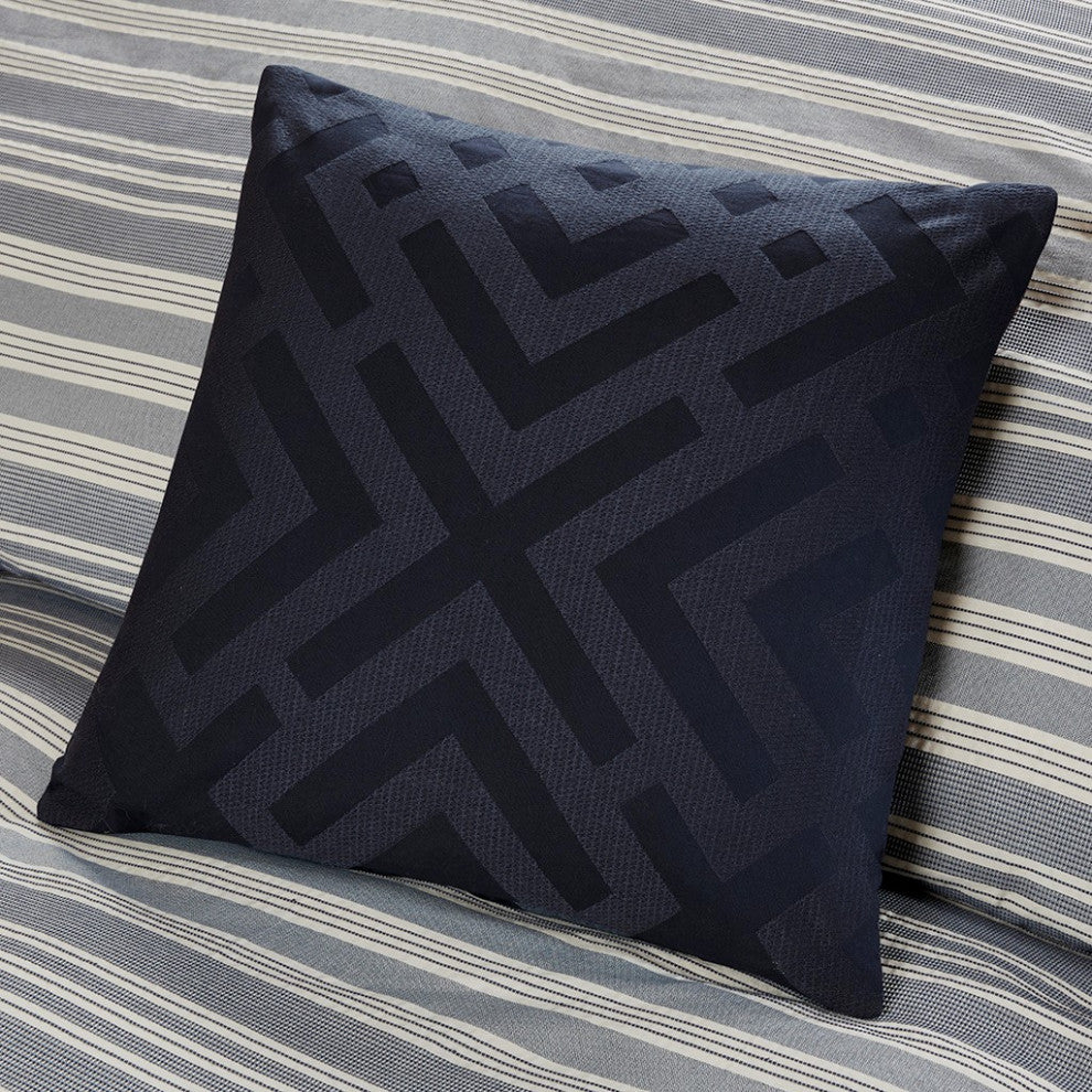 Madison Park Farmhouse Comforter Duvet Cover Set With Insert, Blue, Blue, Queen