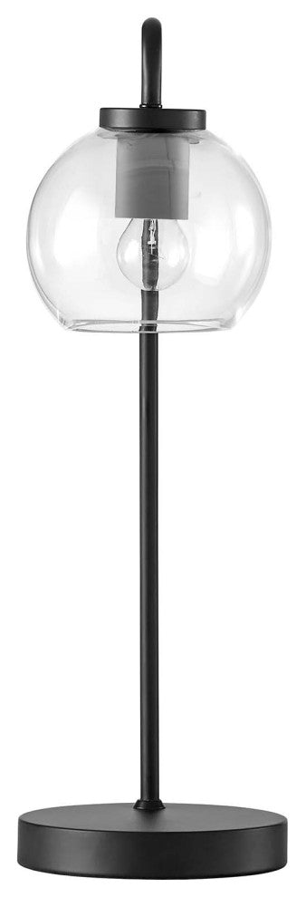 Silo Glass Globe Glass and Metal Table Lamp, Black