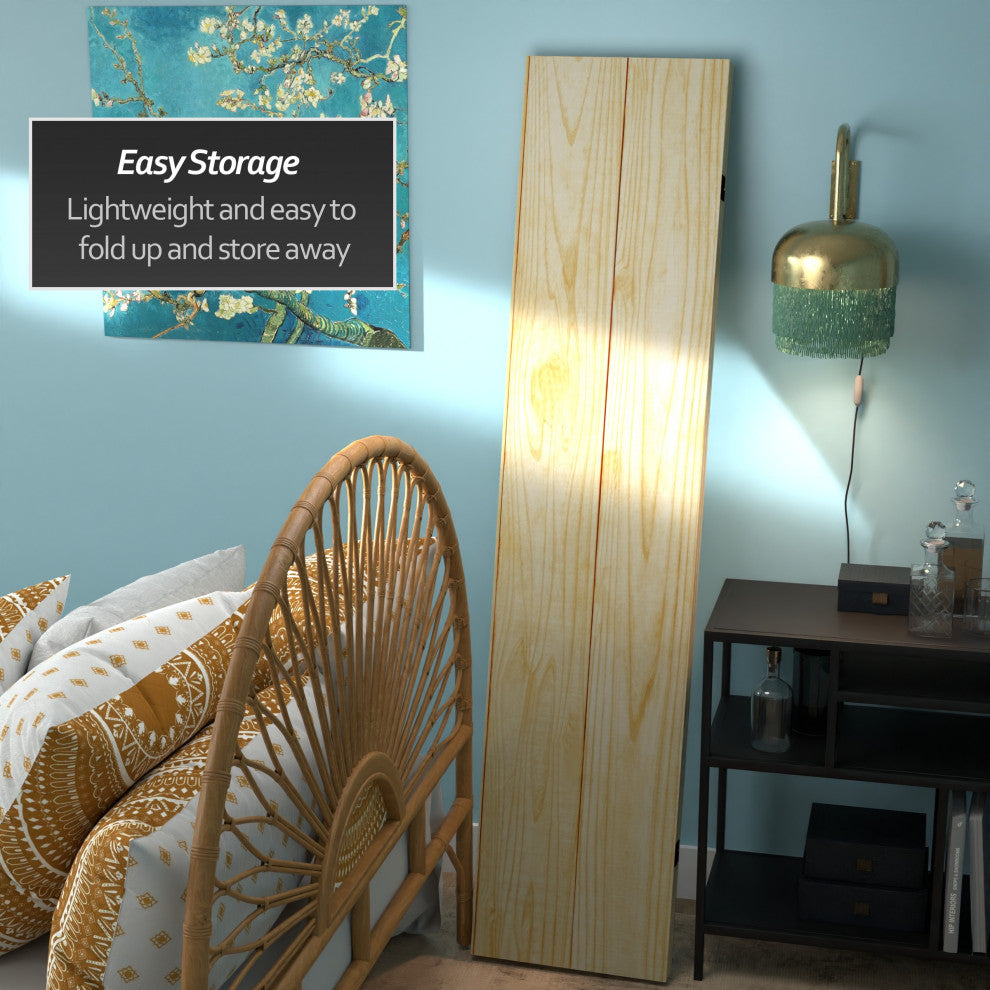 6' Tall Double Sided Wood Grain Canvas Room Divider