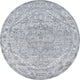 Modern Persian Medallion Light Gray/Ivory 5' Round Area Rug