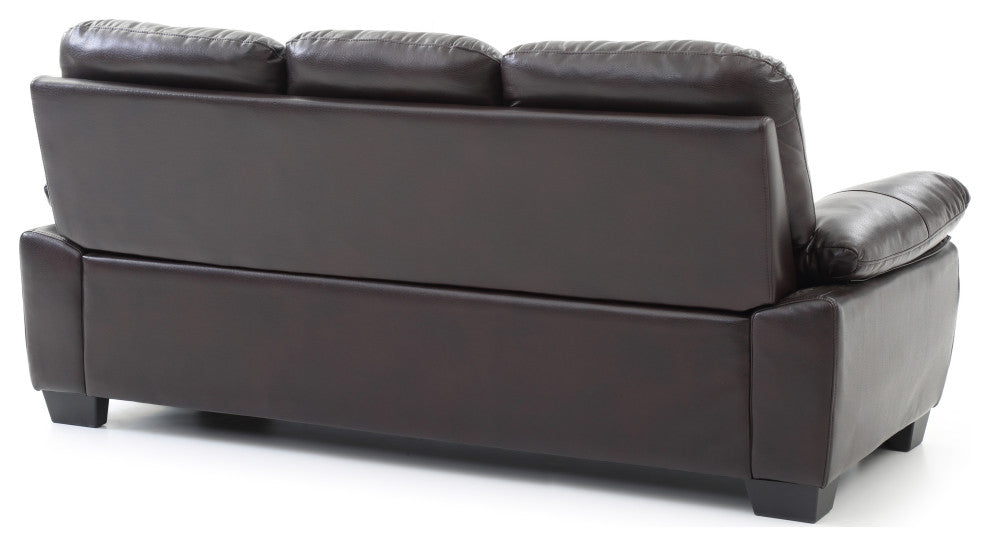 Nipomo Faux Leather Sofa, Dark Brown