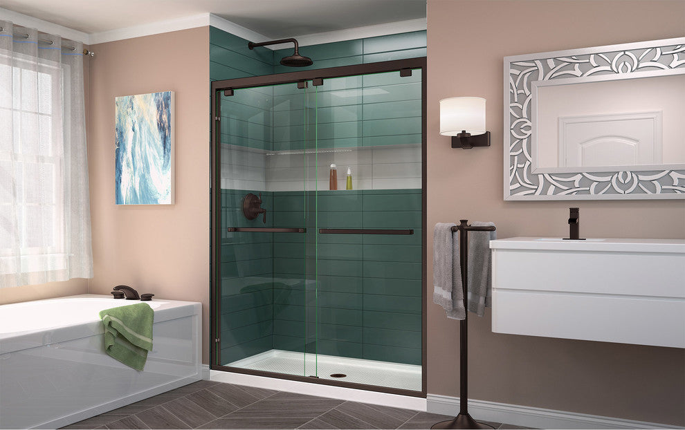Encore 44-48"x76" Bypass Sliding Shower Door, Oil Rubbed Bronze