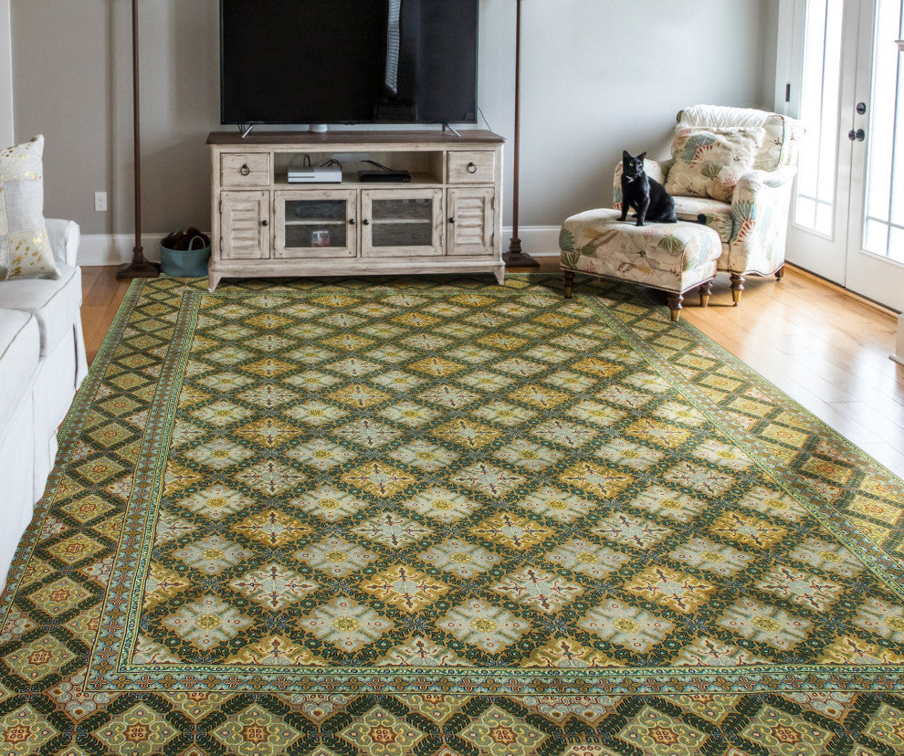 Fine Vintage Distressed Cindy Brown/Beige Rug, 9'8 x 13'2