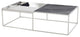 Corbett Rectangle Coffee Table, Chrome Coffee Table, Modern Black Marble