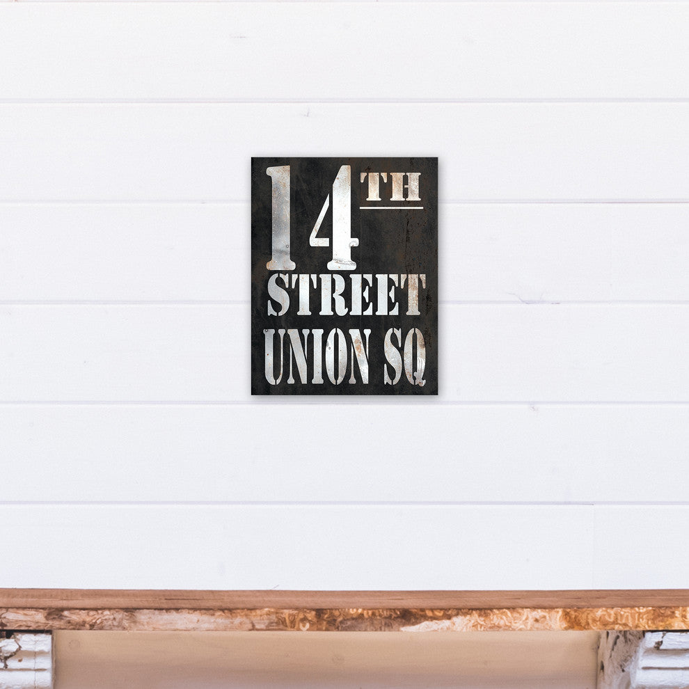 Vintage Sign 14th Street Union Square Print on Canvas