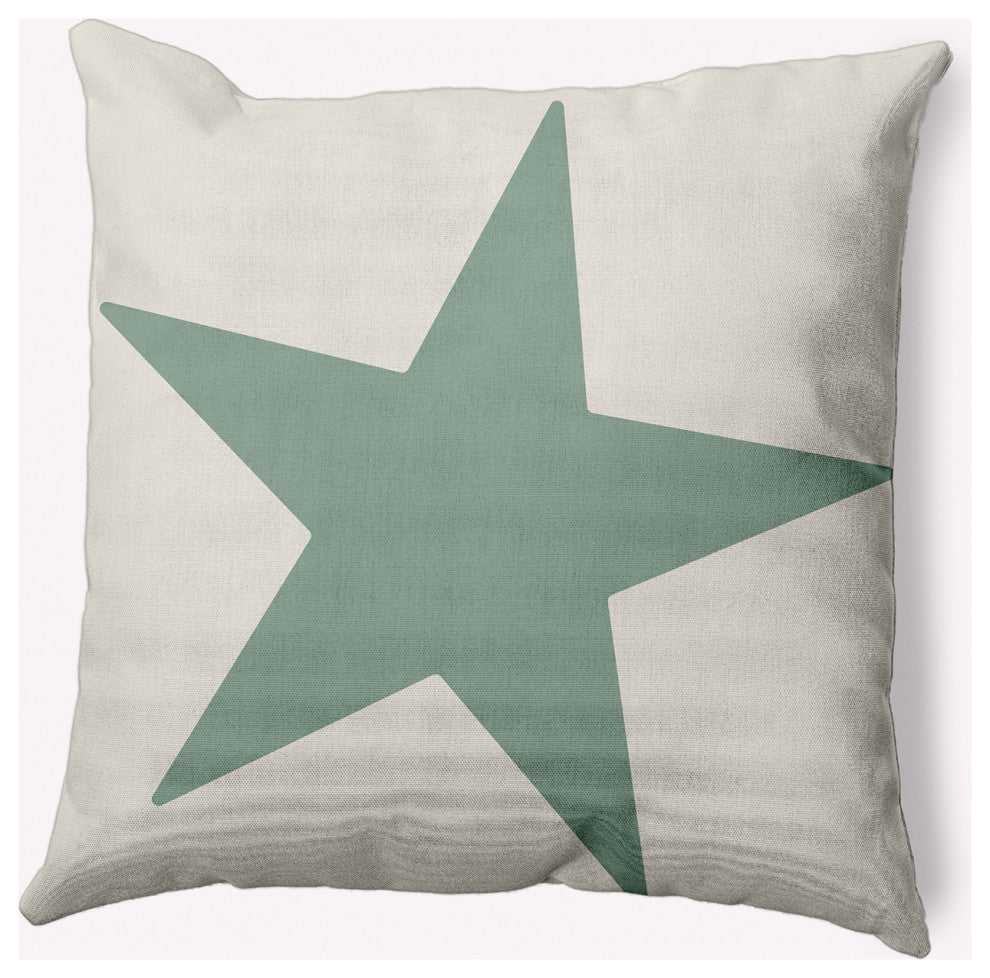 20x20" Big Star Nautical Decorative Indoor Pillow, Sage