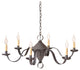 Public House Chandelier in Blackened Tin