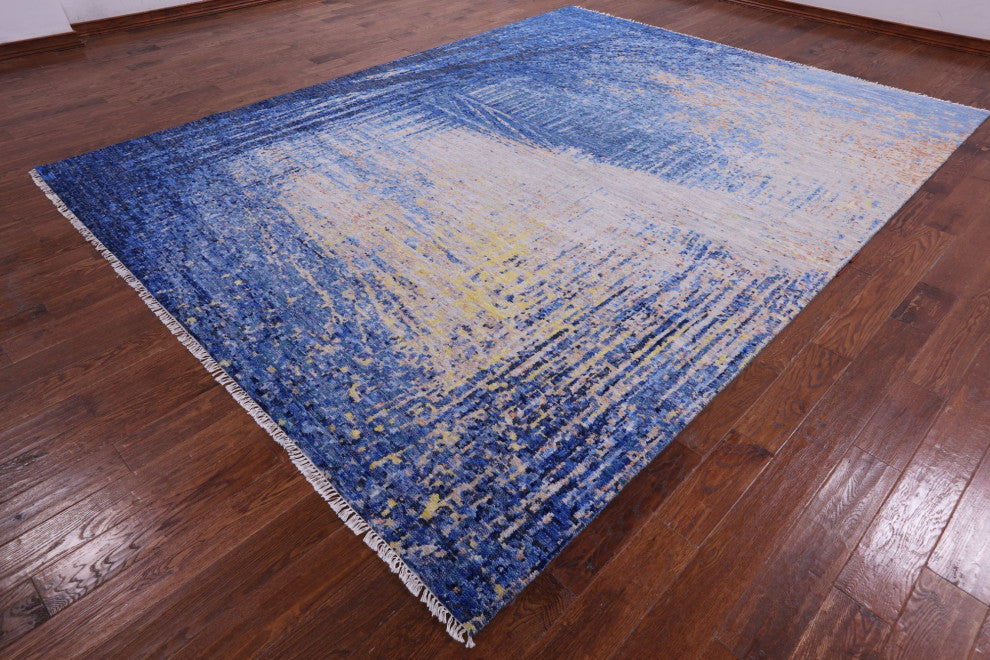 9' 3" X 12' 3" Modern Hand-Knotted Wool Rug Q9385