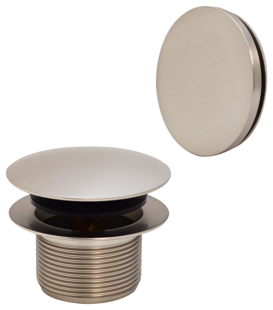 Mushroom Tip Toe Tub Trim Set With Floating Faceplate, Stainless Steel