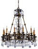 12-Light Chandelier, Oxide Brass