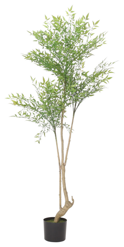 Hartshorn Artificial Heavenly Bamboo Nandina Tree, Green, 31.5wx31.5dx59.1h