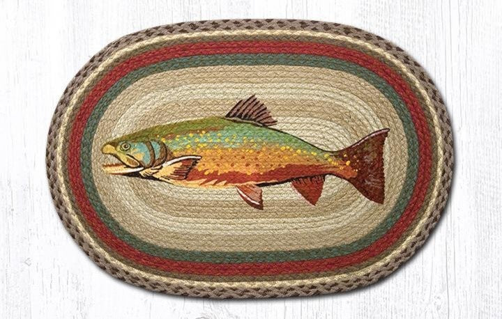Earth Rugs OP-244 Trout Oval Patch 20" x 30"