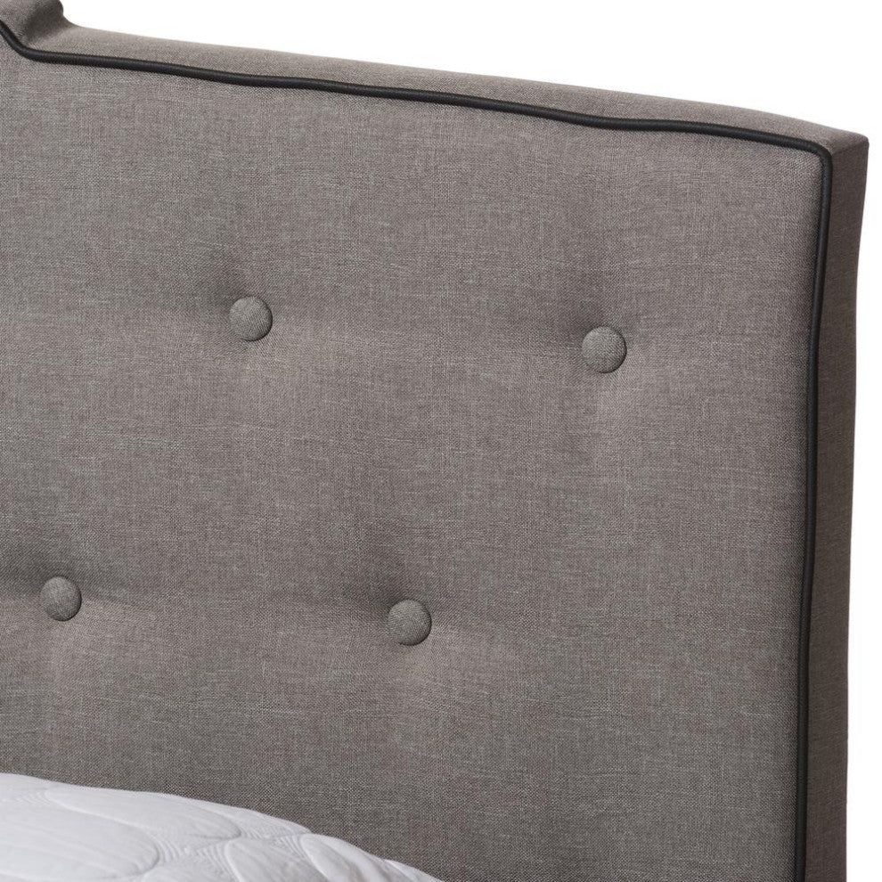 Vivienne Modern and Contemporary Light Gray Upholstered Queen Size Bed