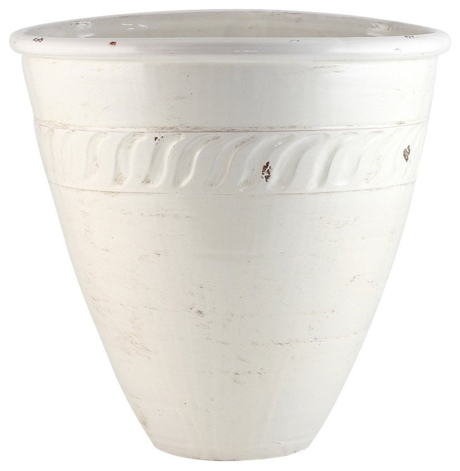 Scavo Bianco, Oblong Wall Planter With Flat Rear (Large)