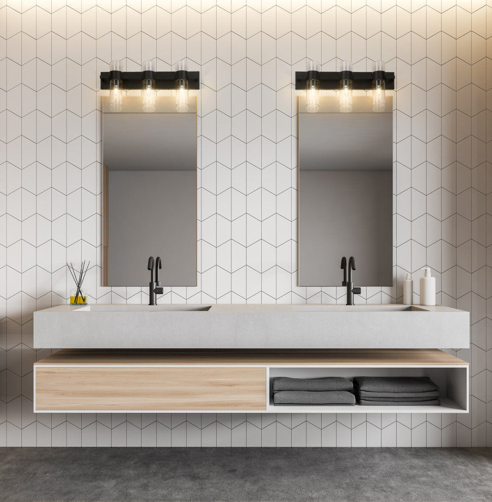 Zlite 343-3V-MB 3-Light Vanity, Clear