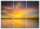 "Yellow Sunrise Light Hitting Waters" Metal Wall Art, 3 Panels, 36"x28"