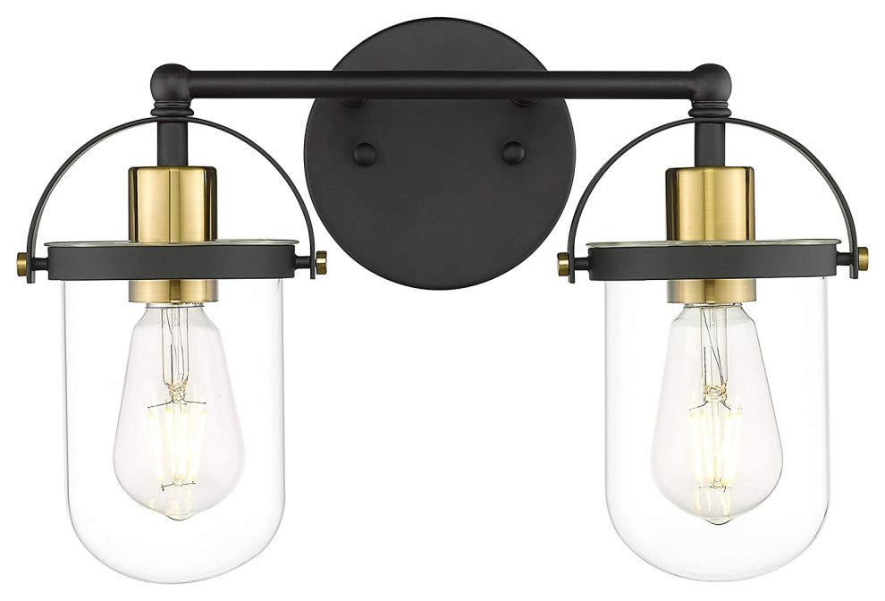 2 Light Vintage Glass Wall Lighting Fixture Bathroom Vanity Light Over Mirror